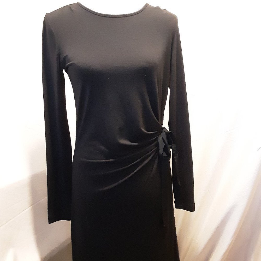 De Collection Midi Black Side Tie Rouched SZ M ❤